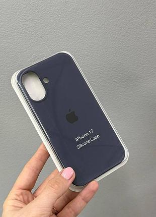 Чохол-накладка для айфон 17, чохол silicone case з мікрофіброю для iphone 17 (синій)