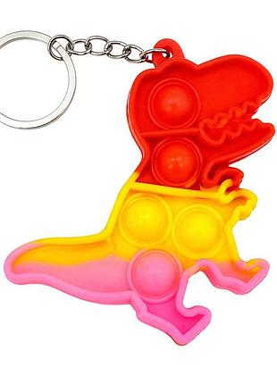 Детский антистресс-брелок pop it мини дино aa3641-5 силикон, 8,3х6,5х1 см