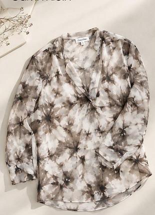 Красивая шифоновая блуза рубашка calvin klein xl