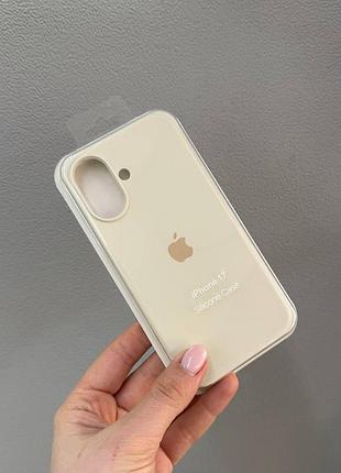 Чохол-бампер для айфон 17, чохол silicone case з мікрофіброю для iphone 17 (молочний)