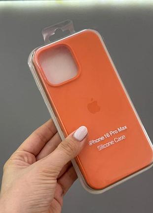Чохол-накладка з мікрофіброю для айфон 16 pro max, чохол silicone case з мікрофіброю для iphone 16 про макс (помаранчевий)