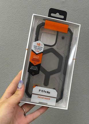 Чехол tpu+pc armorhex magnetic case для iphone 15 pro max, бронированный противоударный чехол с magsafe для айфон 15 pro max
