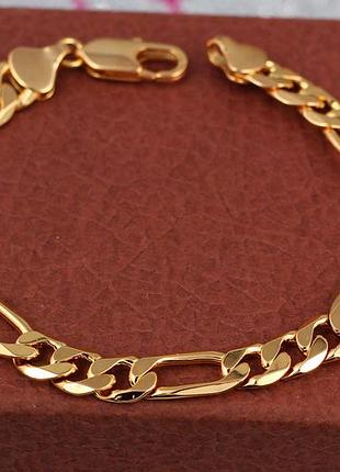 Браслет xuping jewelry фигаро 19,5 см 7 мм золотистый