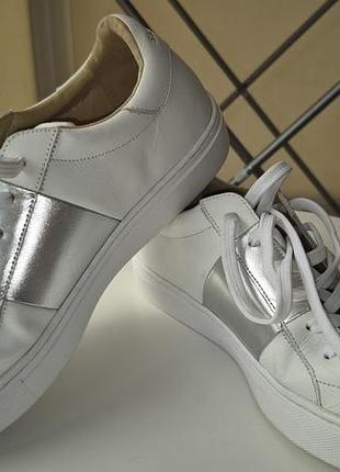 Кеди жіночі skechers street los angeles білі, сріблясті (р. 40 / 26.5–27 см) шкіра