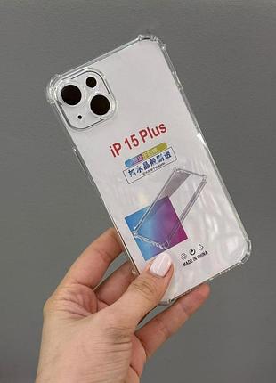 Прозрачный чехол iphone 15 plus, противоударный чехол для iphone 15 plus, силиконовый чехол iphone 15 plus