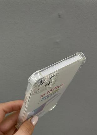 Прозрачный чехол iphone 15 plus, противоударный чехол для iphone 15 plus, силиконовый чехол iphone 15 plus 5