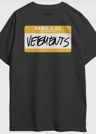 Футболка чоловіча vetements чорна з принтом