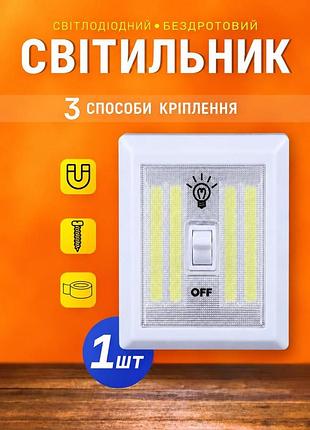Бездротовий світлодіодний світильник вимикач bl 604 настінний міні led-ліхтарик білий