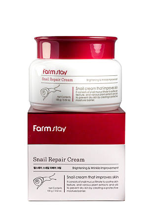 Крем для лица farmstay snail repair cream с муцином улитки увлажняющий 100 мл daily skin care