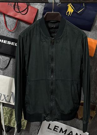 Куртка чоловіча бомбер zara man zip jacket зелений m s