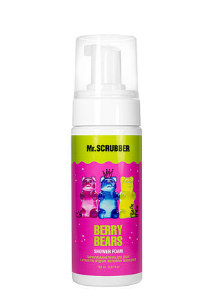 Пінка для душу mr. scrubber berry bears парфумована з ароматом желейних цукерок 150 мл daily skin care