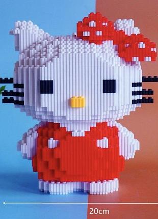 3d блочный конструктор фигурка hello kitty 24см 1560+ деталей