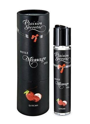 Массажное масло plaisirs secrets litchi (59 мл) с афродизиаками, съедобное, подарочная упаковка