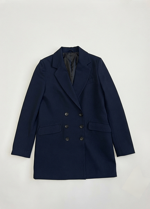 Стильное темно-синее пальто размер xc_с zara