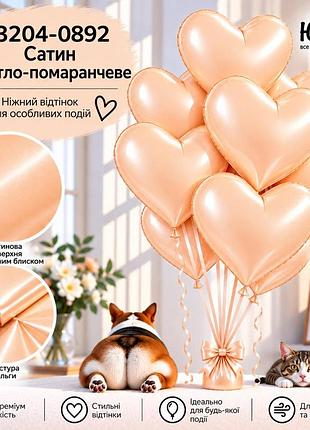 Світло-помаранчеве воздушные шарики фольгированные сердца