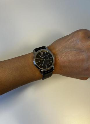 Годинник унісекс timex класичний вінтажний з чорним ремінцем