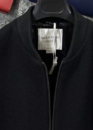 Куртка чоловіча бомбер jack & jones wool jacket чорний s 5