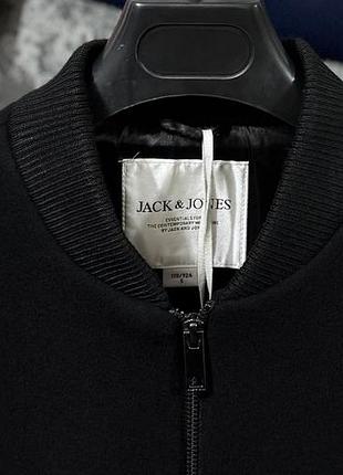 Куртка чоловіча бомбер jack & jones wool jacket чорний s 6