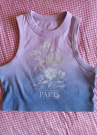 Топ жіночий з квітковим принтом le fleur paris, бузковий, синій