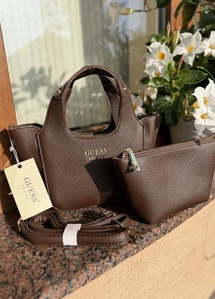 Сумка жіноча guess коричнева