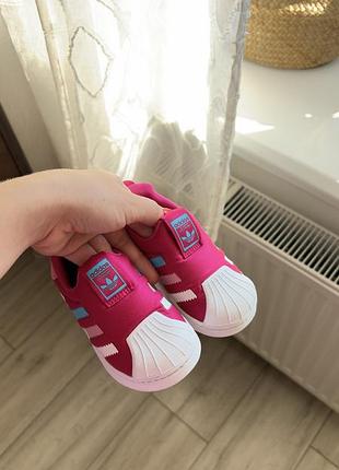 Кросівки дитячі adidas superstar 360 малиново-рожеві, розмір 22 (uk 5.5k / us 6k)