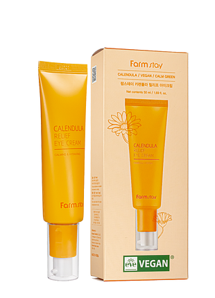 Крем для кожи вокруг глаз с экстрактом календулы farmstay calendula relief cream, 50 мл daily skin care