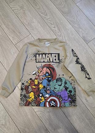 Світшот для хлопчика marvel на флісі, бежевий, next