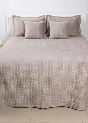 Покривало теп "velour" 240*260 см 1шт (пісочний/мозаїка)