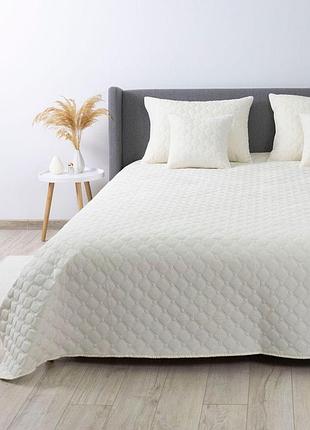 Покривало теп "velour" 240*260 см 1шт (молочний/ромб круглий)