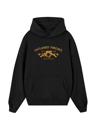 Худи loys толстовка с принтом outlawed threads hoodie, черный xl