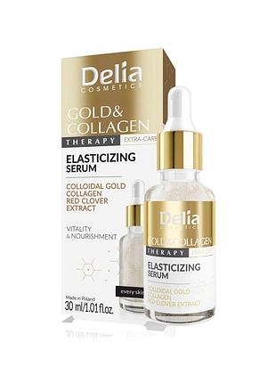 Сыворотка для лица с коллоидным золотом delia cosmetics "эластичность кожи" (30 мл) daily skin care