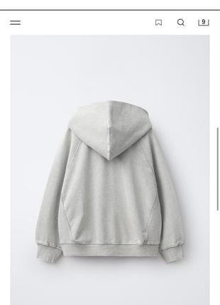 Худі zara оверсайз сіре 2