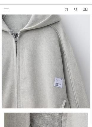 Худі zara оверсайз сіре 3