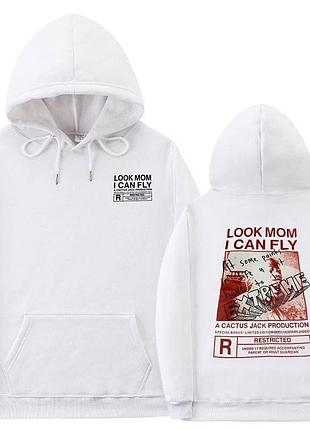 Худи белый loys cactus jack. толстовка кактус джек art 21 look mom i can fly xl