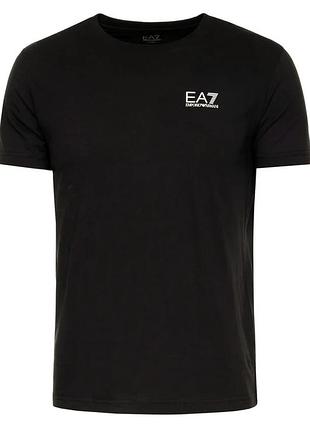 Футболка чоловіча 8npt51 pjm9z 1200 — чорна ea7 emporio armani, regular fit, 100% бавовна