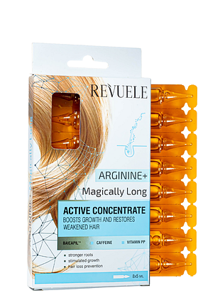 Концентрат для длинных волос в ампулах revuele active hair concentrate ampules с аргинином daily skin care