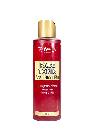 Тонік для обличчя з кислотами aha bha pha top beauty face tonic 200 мл daily skin care
