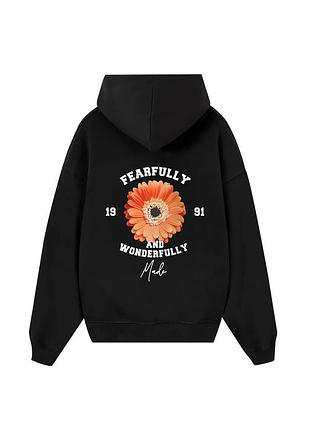 Худи loys толстовка с принтом floral fearfully hoodie, черный xs