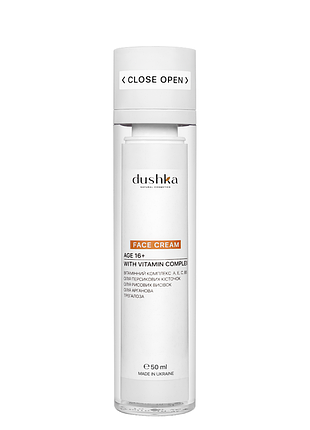 Питательный крем для молодой кожи dushka face cream с витаминным комплексом 16+ 50 мл daily skin care