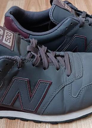 Кросівки чоловічі new balance 500 сірі з бордовим