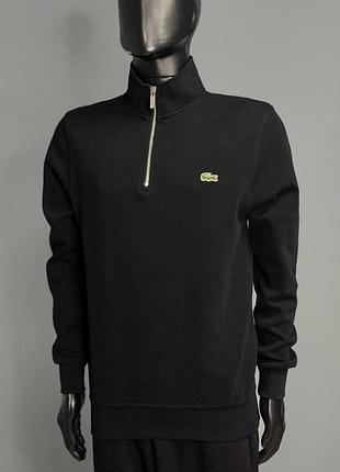 Кофта чоловіча lacoste зіпер, чорна, біла, котон 4