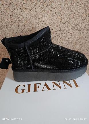 Уггі жіночі gifanni чорні з натуральної замші
