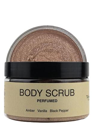 Скраб для тіла цукровий парфумований top beauty "амбра - ваніль - чорний перець" 250 мл daily skin care
