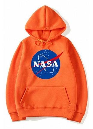 Толстовка помаранчева nasa logo | худі насса | кенгуру наса xl