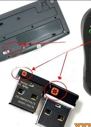 Адаптер приемник logitech unifying receiver usb для мыши клавиатуры до 6 устройств компактный удобный 2.4 ггц 3