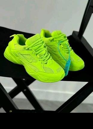 Кросівки nike салатові та оранжеві