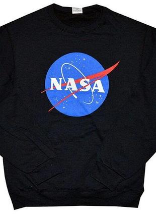 Світшот чорний nasa logo • кофта наса s