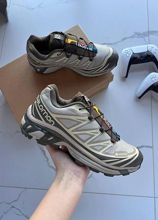 Кроссовки salomon xt-6 vintage khaki gore-tex   💧 влагозащита 💧  арт 19004