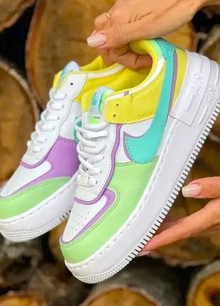Кроссовки nike force белые женские кожаные форсы цветные найк (размеры: 36,37,38,39,40) - 2
