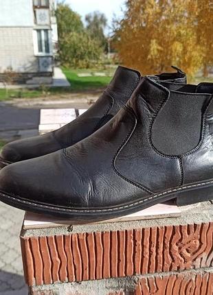 Комфортные кожаные ботинки челси skechers